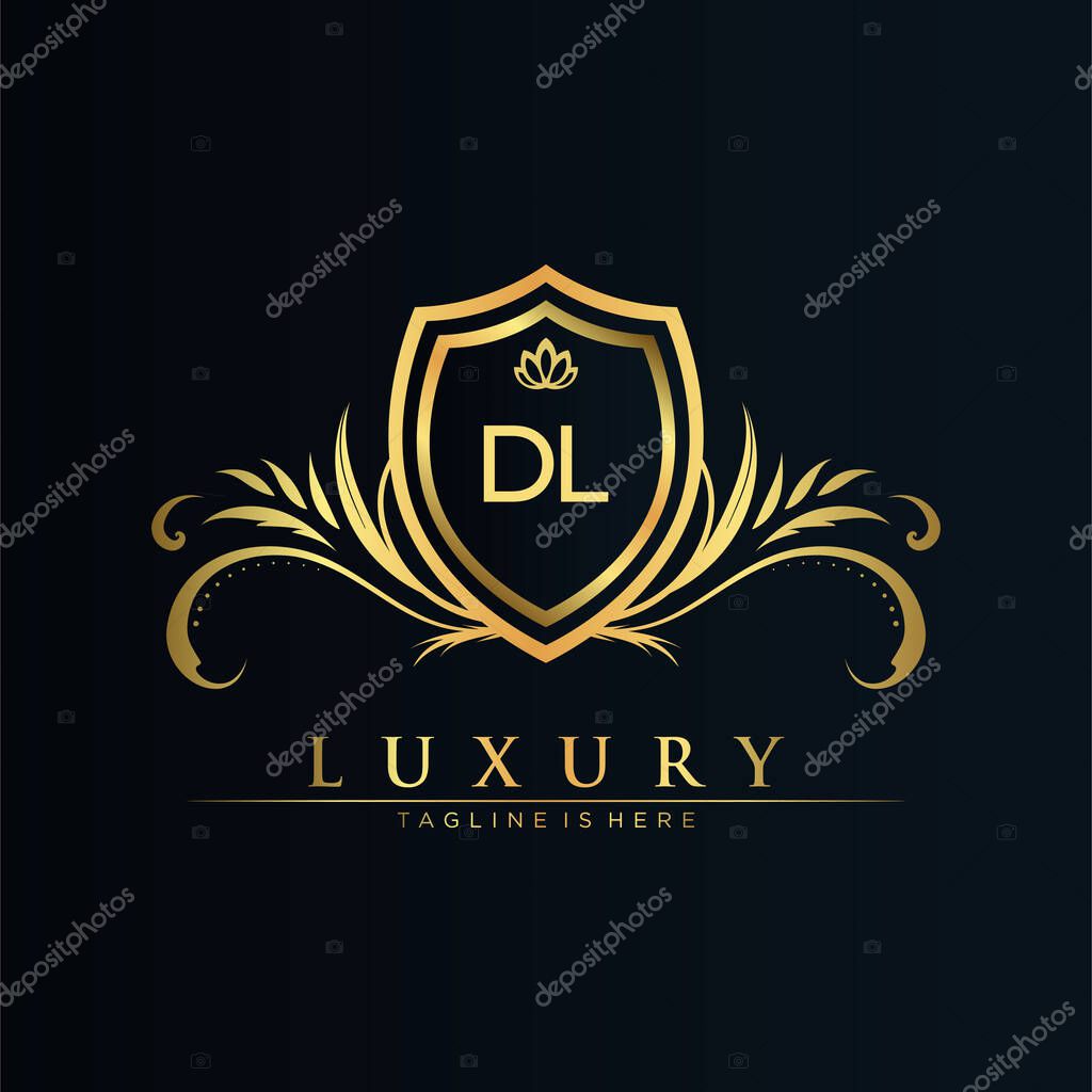 Letter Initial with Royal Template.elegant with crown logo vector, Creative Lettering Logo Vector Illustration