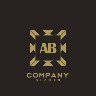 AB Premium harfinin baş harflerinin logosu. Minimalist sembol vektör tasarımı. Lüks logot Şablonu.