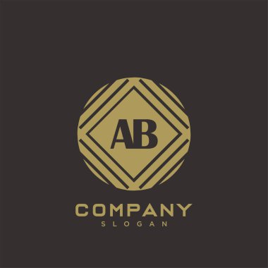 AB Premium harfinin baş harflerinin logosu. Minimalist sembol vektör tasarımı. Lüks logot Şablonu.