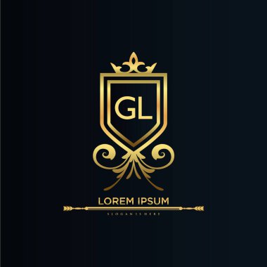 Kraliyet Şablonu ile Harf Baş harfleri. Crown logo vektörü ile zarif, Yaratıcı Harf Logosu Vektörü İllüstrasyonu