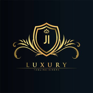 Kraliyet Şablonu ile Harf Baş harfleri. Crown logo vektörü ile zarif, Yaratıcı Harf Logosu Vektörü İllüstrasyonu.