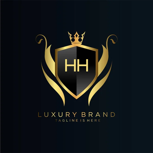 Letter Initial Royal Template Elegant Crown Logo Vector Creative Lettering — Διανυσματικό Αρχείο