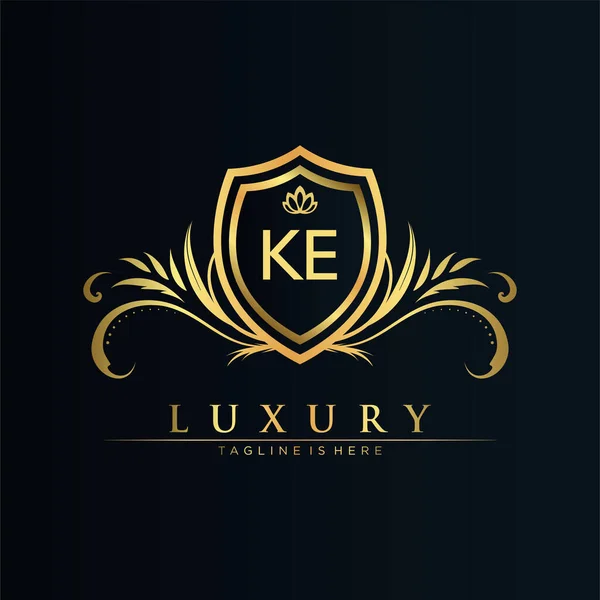 Levél Kezdő Royal Template Elegant Korona Logó Vektorral Creative Lettering — Stock Vector