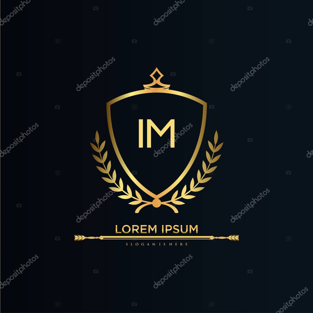 Letter Initial with Royal Template.elegant with crown logo vector, Creative Lettering Logo Vector Illustration