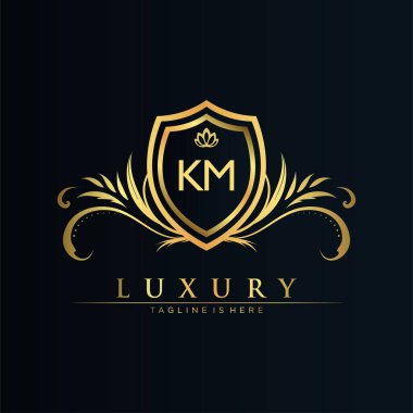 Kraliyet Şablonu ile Harf Baş harfleri. Crown logo vektörü ile zarif, Yaratıcı Harf Logosu Vektörü İllüstrasyonu.