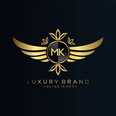 Kraliyet Şablonu ile Harf Baş harfleri. Crown logo vektörü ile zarif, Yaratıcı Harf Logosu Vektörü İllüstrasyonu.