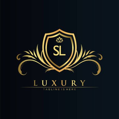 Kraliyet Şablonu ile Harf Baş harfleri. Crown logo vektörü ile zarif, Yaratıcı Harf Logosu Vektörü İllüstrasyonu.