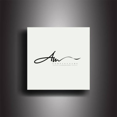 İmza biçimi monogramı. Kaligrafi harf simgesi ve el yazısı vektörü