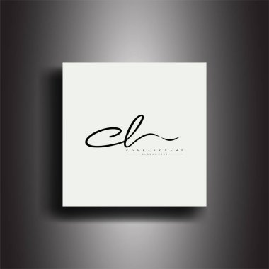 CL İmza Biçimi monogramı. Kaligrafi harf simgesi ve el yazısı vektörü