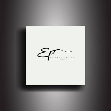 AP İmza Biçimi Monogramı. Kaligrafik harf simgesi ve el yazısı vektörü