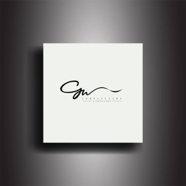 GN İmza Biçimi monogramı. Kaligrafi harf simgesi ve el yazısı vektörü