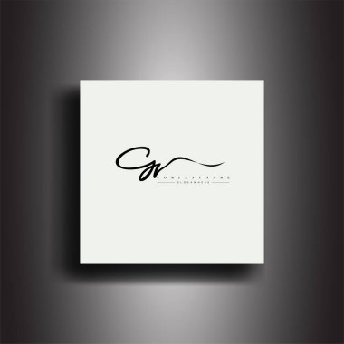 GR İmza Biçimi monogramı. Kaligrafi harf simgesi ve el yazısı vektörü