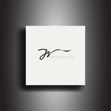 JZ İmza Biçimi monogramı. Kaligrafi harf simgesi ve el yazısı vektörü