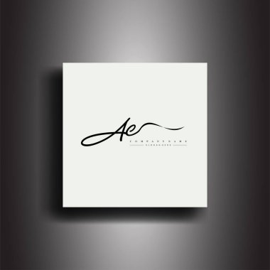 İmza biçimi monogramı. Kaligrafi harf simgesi ve el yazısı vektörü