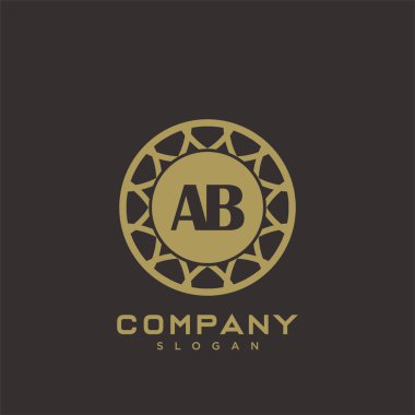 AB Premium harfinin baş harflerinin logosu. Minimalist sembol vektör tasarımı. Lüks logot Şablonu.