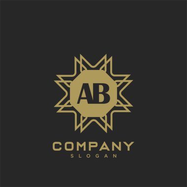 AB Premium harfinin baş harflerinin logosu. Minimalist sembol vektör tasarımı. Lüks logot Şablonu.
