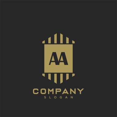 Adsız Alkolikler baş harflerinin baş harfleri. Minimalist sembol vektör tasarımı. Lüks logot Şablonu.