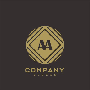 Adsız Alkolikler baş harflerinin baş harfleri. Minimalist sembol vektör tasarımı. Lüks logot Şablonu.