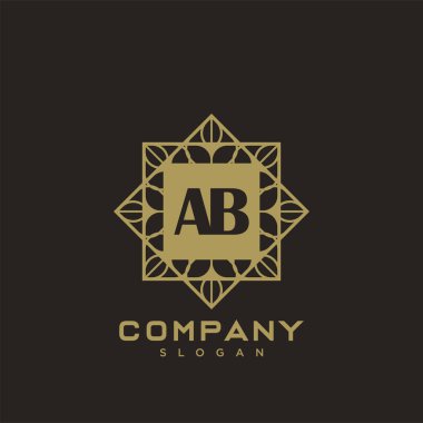 AB Premium harfinin baş harflerinin logosu. Minimalist sembol vektör tasarımı. Lüks logot Şablonu.
