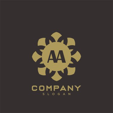 Adsız Alkolikler baş harflerinin baş harfleri. Minimalist sembol vektör tasarımı. Lüks logot Şablonu.