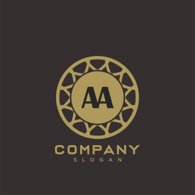 Adsız Alkolikler baş harflerinin baş harfleri. Minimalist sembol vektör tasarımı. Lüks logot Şablonu.