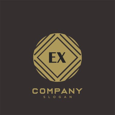 EX Premium monogram harflerinin baş harfleri. Minimalist sembol vektör tasarımı. Lüks logot Şablonu.