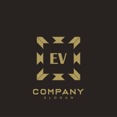 EV Premium monogram harflerinin baş harfleri. Minimalist sembol vektör tasarımı. Lüks logot Şablonu.