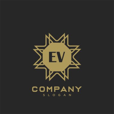 EV Premium monogram harflerinin baş harfleri. Minimalist sembol vektör tasarımı. Lüks logot Şablonu.