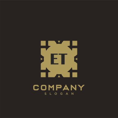 ET Premium harflerinin baş harfleri. Minimalist sembol vektör tasarımı. Lüks logot Şablonu.