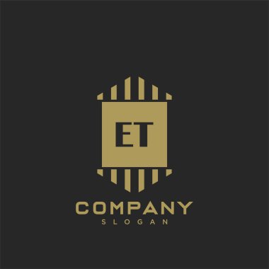 ET Premium harflerinin baş harfleri. Minimalist sembol vektör tasarımı. Lüks logot Şablonu.