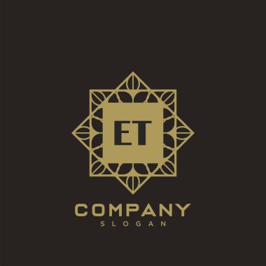 ET Premium harflerinin baş harfleri. Minimalist sembol vektör tasarımı. Lüks logot Şablonu.
