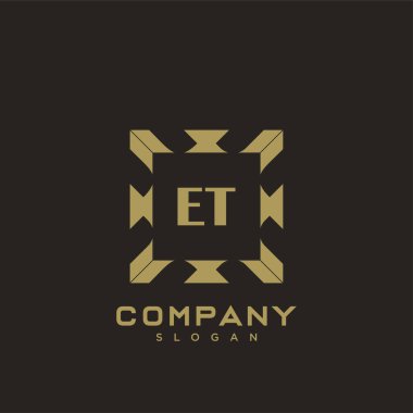 ET Premium harflerinin baş harfleri. Minimalist sembol vektör tasarımı. Lüks logot Şablonu.
