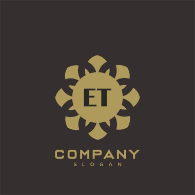 ET Premium harflerinin baş harfleri. Minimalist sembol vektör tasarımı. Lüks logot Şablonu.