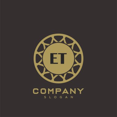 ET Premium harflerinin baş harfleri. Minimalist sembol vektör tasarımı. Lüks logot Şablonu.