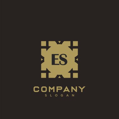 ES Premium harfli harflerin baş harfleri. Minimalist sembol vektör tasarımı. Lüks logot Şablonu.