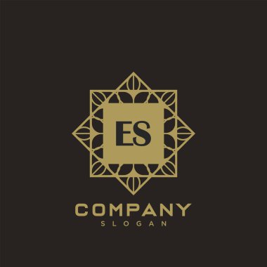 ES Premium harfli harflerin baş harfleri. Minimalist sembol vektör tasarımı. Lüks logot Şablonu.