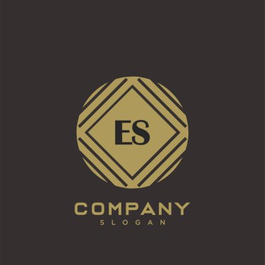 ES Premium harfli harflerin baş harfleri. Minimalist sembol vektör tasarımı. Lüks logot Şablonu.
