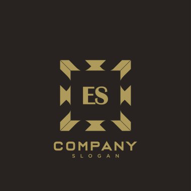 ES Premium harfli harflerin baş harfleri. Minimalist sembol vektör tasarımı. Lüks logot Şablonu.