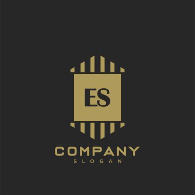 ES Premium harfli harflerin baş harfleri. Minimalist sembol vektör tasarımı. Lüks logot Şablonu.