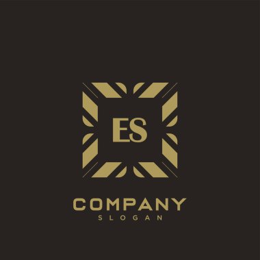 ES Premium harfli harflerin baş harfleri. Minimalist sembol vektör tasarımı. Lüks logot Şablonu.