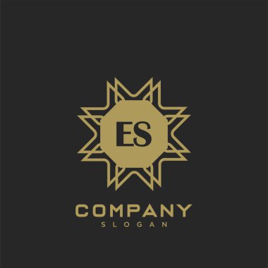 ES Premium harfli harflerin baş harfleri. Minimalist sembol vektör tasarımı. Lüks logot Şablonu.