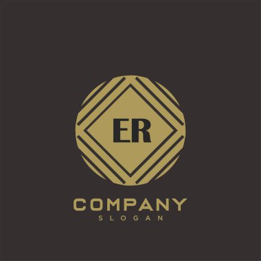 Acil Servis baş harflerinin baş harfleri. Minimalist sembol vektör tasarımı. Lüks logot Şablonu.