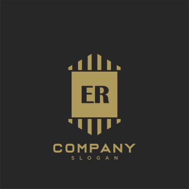 Acil Servis baş harflerinin baş harfleri. Minimalist sembol vektör tasarımı. Lüks logot Şablonu.