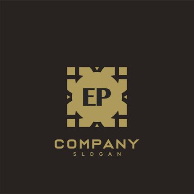 EP monogram harflerinin baş harfleri. Minimalist sembol vektör tasarımı. Lüks logot Şablonu.