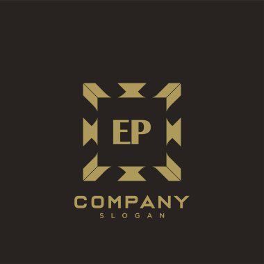 EP monogram harflerinin baş harfleri. Minimalist sembol vektör tasarımı. Lüks logot Şablonu.