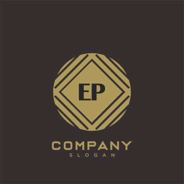 EP monogram harflerinin baş harfleri. Minimalist sembol vektör tasarımı. Lüks logot Şablonu.