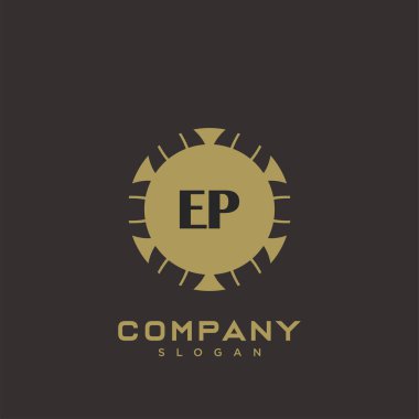 EP monogram harflerinin baş harfleri. Minimalist sembol vektör tasarımı. Lüks logot Şablonu.