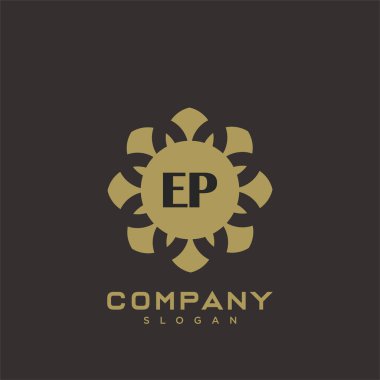 EP monogram harflerinin baş harfleri. Minimalist sembol vektör tasarımı. Lüks logot Şablonu.