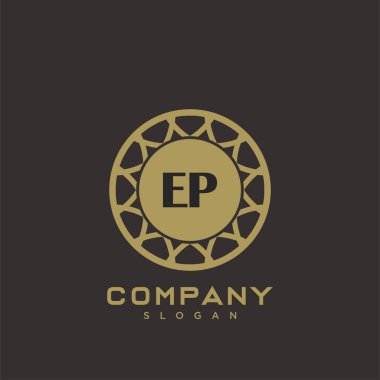EP monogram harflerinin baş harfleri. Minimalist sembol vektör tasarımı. Lüks logot Şablonu.