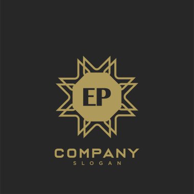 EP monogram harflerinin baş harfleri. Minimalist sembol vektör tasarımı. Lüks logot Şablonu.